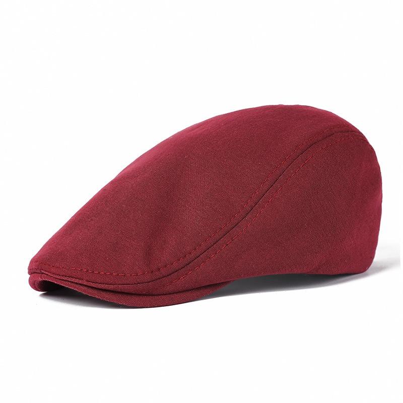 Cappello di lana, berretto da uomo tinta unita, cappello casual retro in avanti, visiera stagionale, cappello da donna