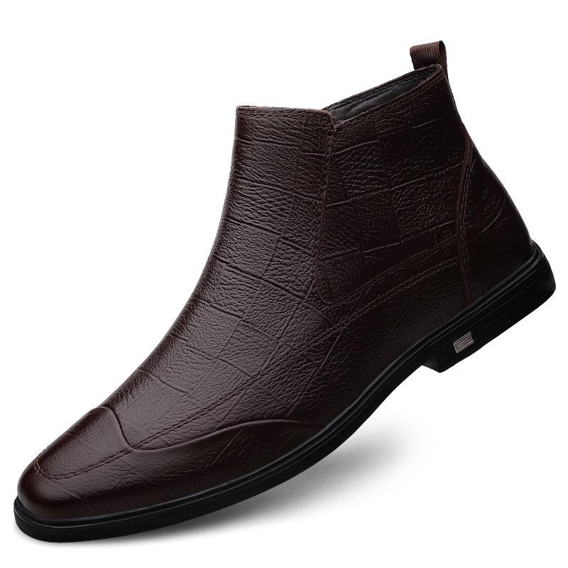Men's Chelsea Boots - Autumn/Winter High-Top Genuine Leather, Breathable Casual Business Style