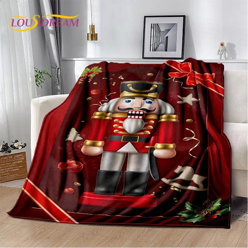 Nutcracker Christmas Tree Cartoon Fairy Tales Blanket,Soft Throw Blanket for Home Bedroom Bed Sofa Picnic Travel Cover Girl Gift
