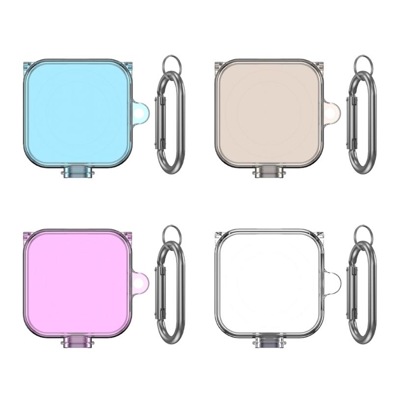 Clear Flexible Case with Carabiner Protector Cover for Rings Charger Shell Dustproof Charging Case Cover