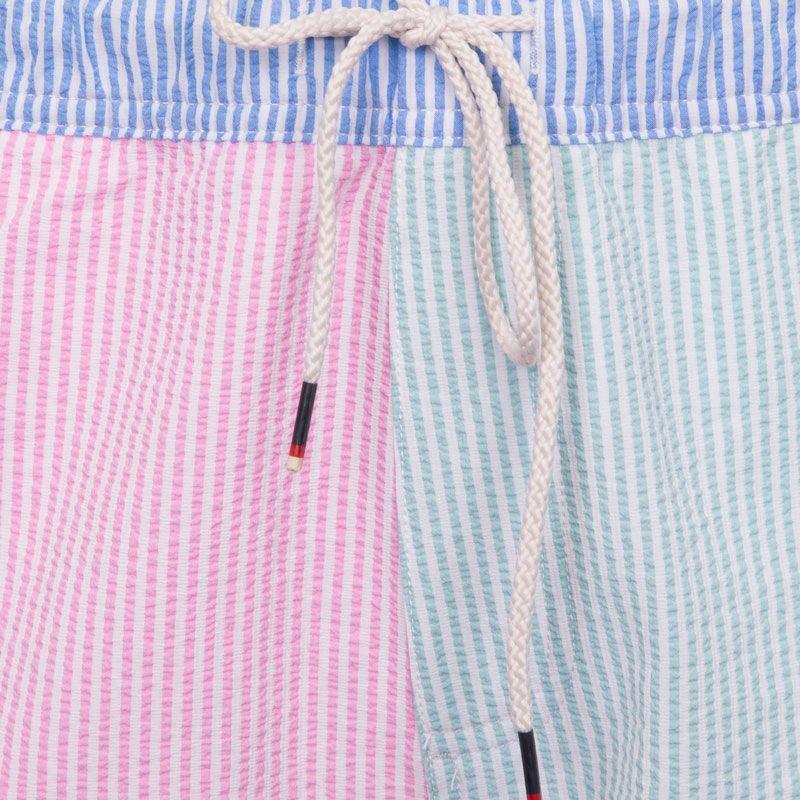 Men's Pink Blue Green Striped Swim Shorts DOCKERS