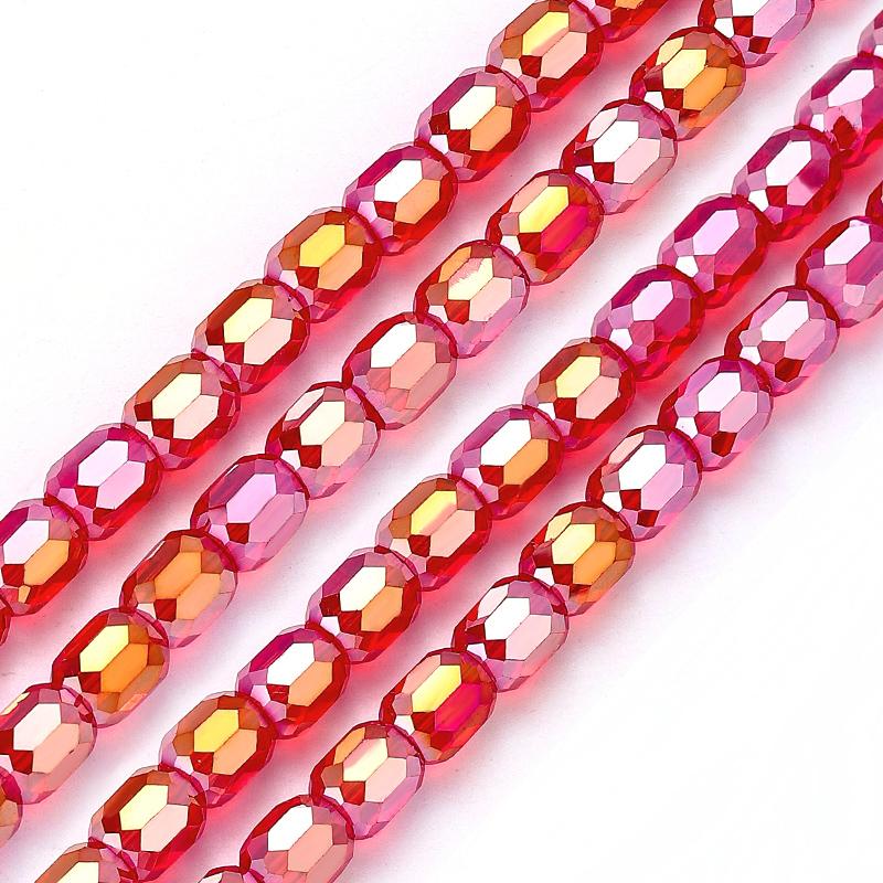 8mm Glass Column Beads Crystal Barrel Faceted Loose Spacer Craft Beads for Bracelet Necklace Earring Wind Chime Jewelry Making