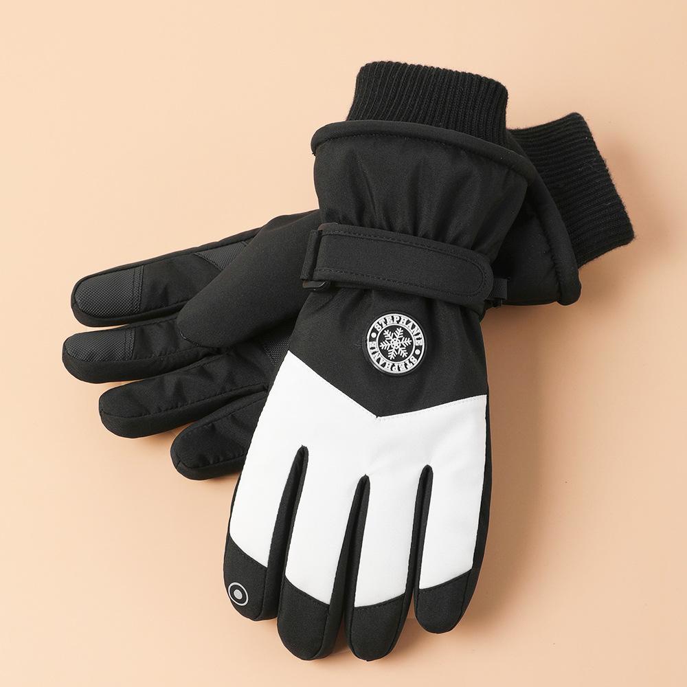 Ski Gloves for Men and Women Outdoor Cycling Waterproof and Non Slip Touch Screen Plus Velvet Thickened Autumn and Winter Warm Gloves