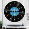 F26C Unique Vinyls Record Backwards Reverse Wall Clock 12Inch Counterclockwise Decorative Clock for Home and Office Decors