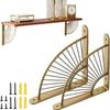 Set of 2 Wall Shelf Bracket 200mm Stainless Steel Console Bracket Wall Bracket Iron Wall Shelf Shelf Brackets Brackets (Gold)
