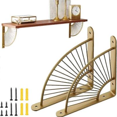 Set of 2 Wall Shelf Bracket 200mm Stainless Steel Console Bracket Wall Bracket Iron Wall Shelf Shelf Brackets Brackets (Gold)