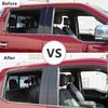 Carbon Fiber Door Window Pillar Post Center Cover Decoration for Ford F150 2015+