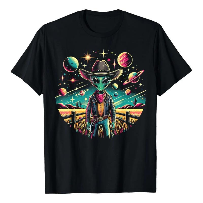 Camiseta De Vaquero Extraterrestre Alien Lover Flying Saucer S