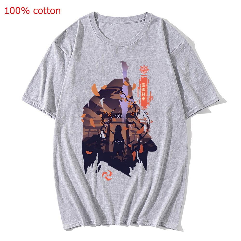 Genshin Impact Printing Tshirts Xiao Venti Print Tee Shirts Hu Tao Zhong Li Graphic T-shirt Kaedehara Kazuha Raiden Shogun Tees