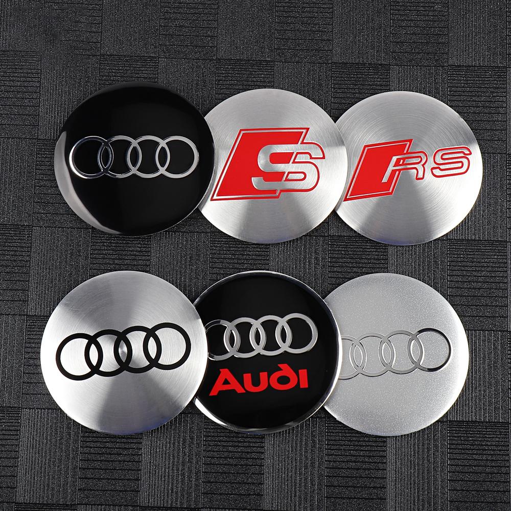 For Audi A360MM 63MM 68MM Car Wheel Center Cover Badge Hub Caps Emblem Decoration for AUDI S RS R A3 8P S3 A4 B6 B7 A6 A5 Q3 Q5 Q7 A2 A7 A8