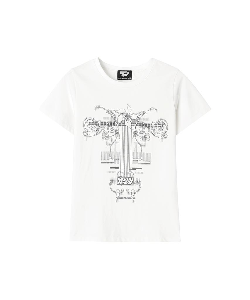 WELLBEING EXPRESS Flower Tattoo Tee White
