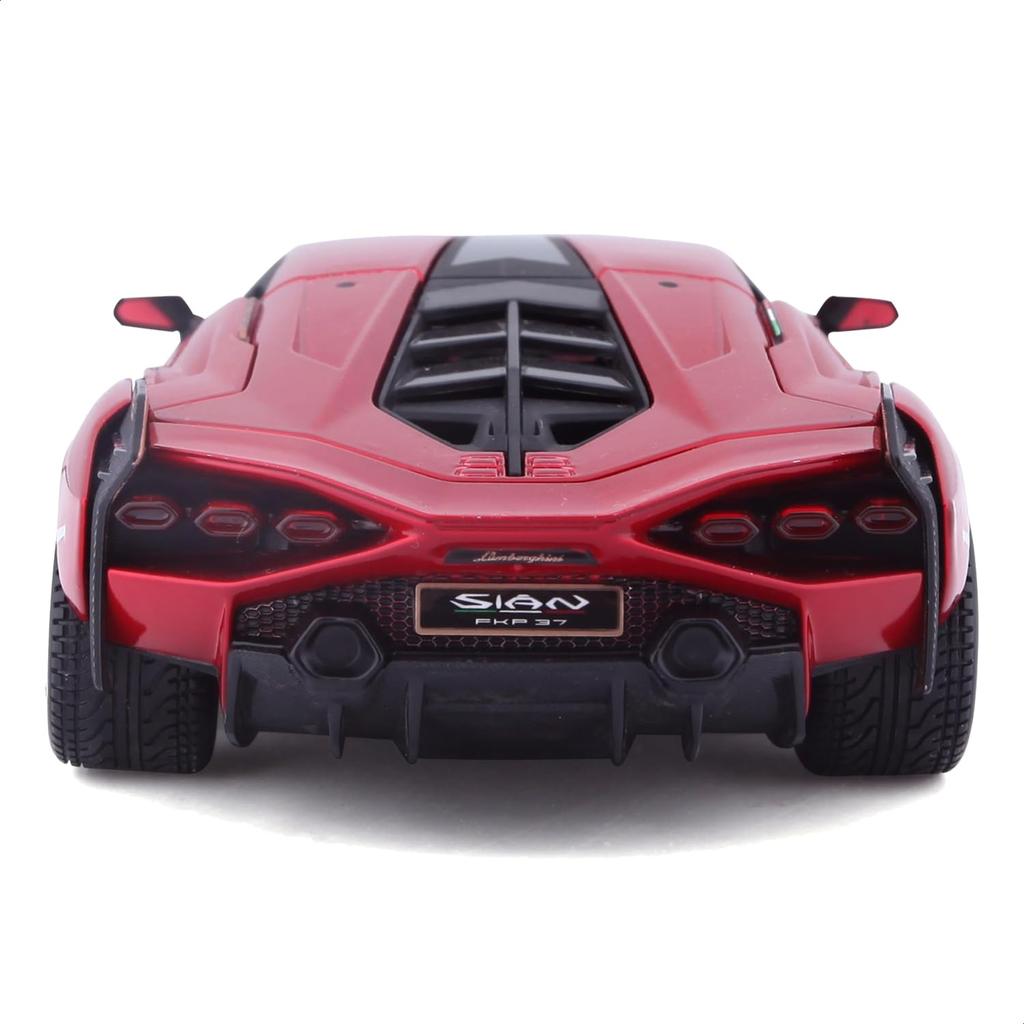 Bburago 1/25 Scale Lamborghini Sián FKP 37 2019 Red / Diecast Model Car, Finished Product, 18-21099 RD