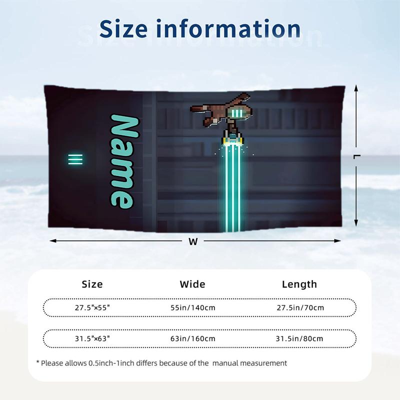 Dead Space Custom Name Printed Beach Towel Personalized Soft Towel For Swimming Beach Travel