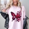 Floral Butterfly Fashion Clothes Summer Spring Flower Tee Ladies Cartoon Clothing Short Sleeve Graphic Women T-shirt Female Top