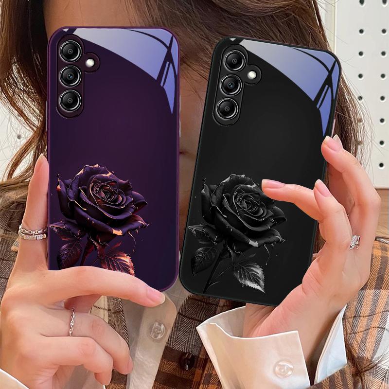 The Dark Golden Rose For Samsung A 73 72 71 70 56 55 54 53 52 51 50 42 35 34 33 32 31 26 25 24 23 22 30 20 Glass Phone Case
