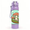 1PC Snail Mushroom Cartoon 750ml Color Plastic Sports Water Bottle Leakproof Flip Straw Lid Suitable for Sports Office Home Use