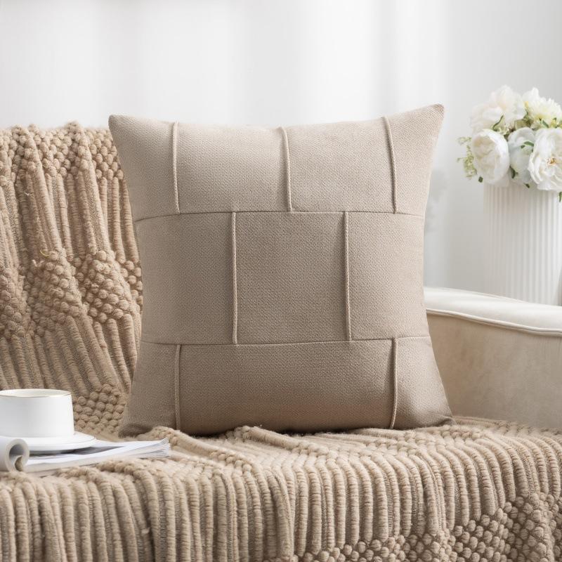 Light Luxury and High-end Living Room Leather Sofa Lumbar Pillow Case Without Core Large Back Cushion Pillow Pillow Case