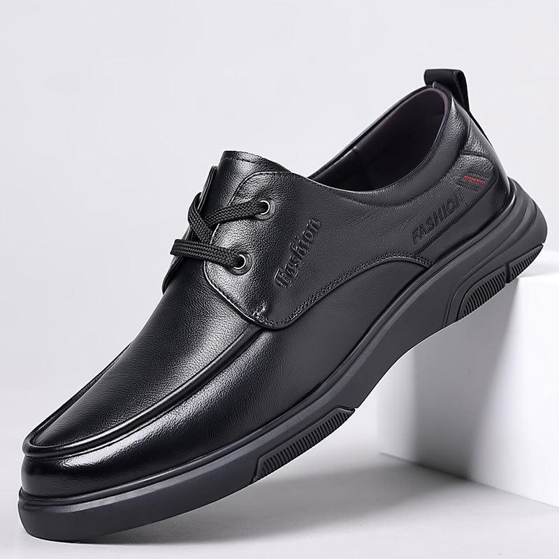 Large size men's shoes 2025 autumn business professional leather shoes men's genuine leather foot cover soft leather men's shoes middle-aged and el