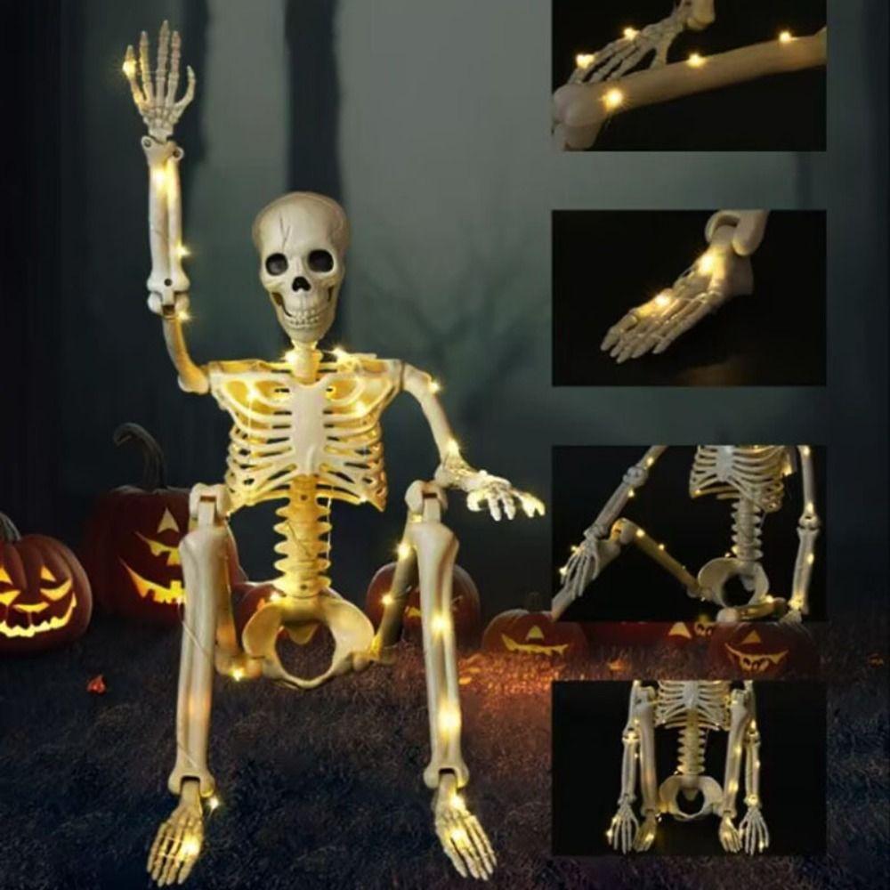 Glow in Dark Skeleton Human Model Decoration Movable Scary Decoration  Haunted House
