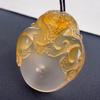 High-Quality Yellow and Red Jade Pixiu Pendant - Pure Natural Agate Chalcedony with Buddhist Significance, Warm and Smooth Ornament