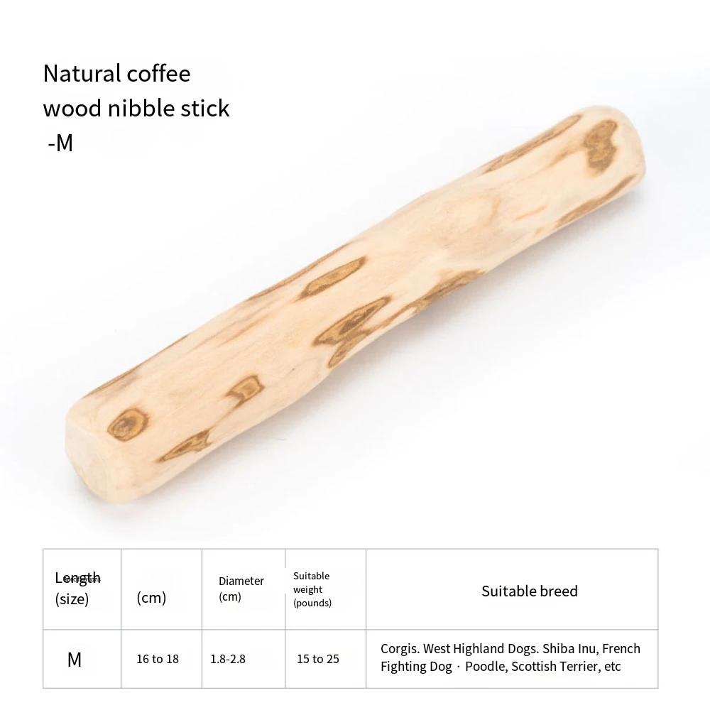 1PC Premium Coffee Wood Dog Chew Toy - Durable, Teeth Cleaning, Breath Freshening, Boredom Relief & Destruction Prevention