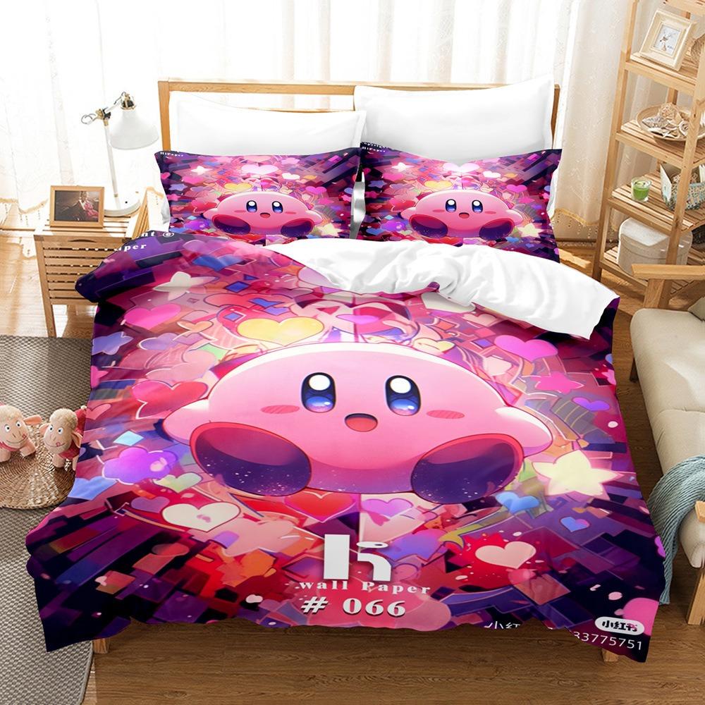 Cartoon Star Allies Duvet Cover K-Kirby Pillowcase Bedding Set Adult Boy Girl Bedroom Decoration Children Single Double Size