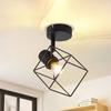 Ceiling Light - NETTLIFE - E14 - 350° Adjustable Spot - Black Metal - 1 Bulb (not Provided)