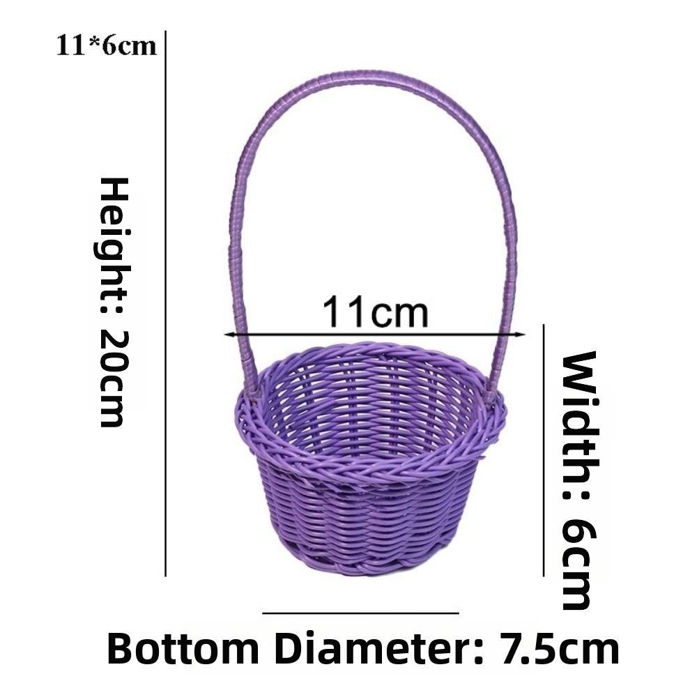 Beautiful Handmade Flower Storage Basket Hand-Woven Round Shape Storage Baskets Shopping Storage Hamper Basket