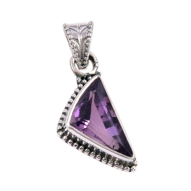 Natural Pink Amethyst Gemstone 925 Solid Sterling Silver Gift Pendant 1.25" D8R82