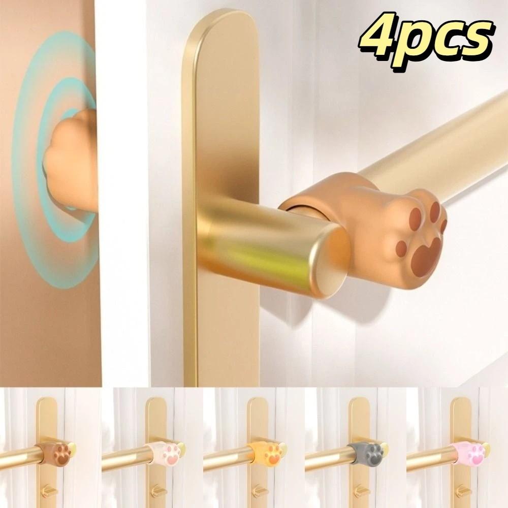 4pcs Durable Silicone Door Stopper Anti-Shock Cartoon Shape Door Handle Bumper Practical Mute Wall Protector Home Decoration