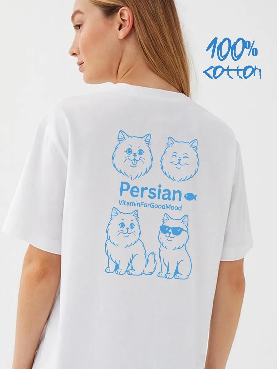 T-shirt with Persian cat print on back S