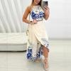 D9967 Amazon Europa und die Vereinigten Staaten heiß verkaufende Damenbekleidung, modisches und sexy tropisches Druck-Neckholder-Kleid zweiteiliges Set