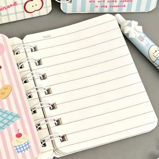 4Pcs Mini Spiral Notebooks Smooth Writing Pocket Size Memo Notepads 3.15x4 Inch Cute Animal Cartoon Cover Thickened Ink-Proof Paper Gifts for Students