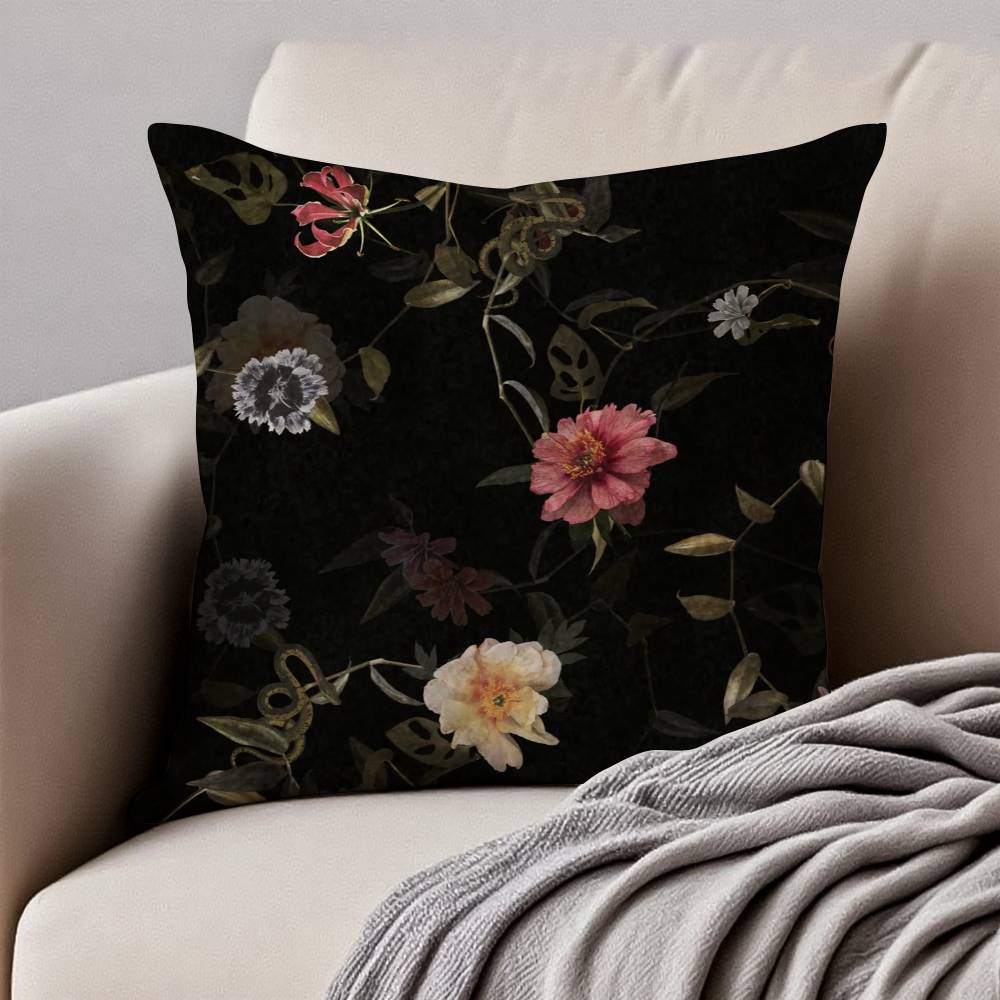 

Classic A-Allsaints Floral Pillow Case Anti-dustmite Invisible zipper Sofa Bed 12x12Inch