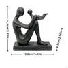 Modern Art Decor Statue SandTextured Human MineralTextured Abstract Figure Sculpture Black