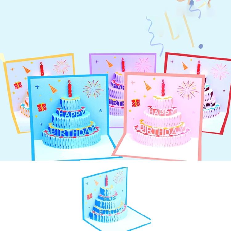 Artistic Popup Birthday Card 3D Cake Greeting Card Stylish Party Invitation Card for Birthdays and Festives Gatherings