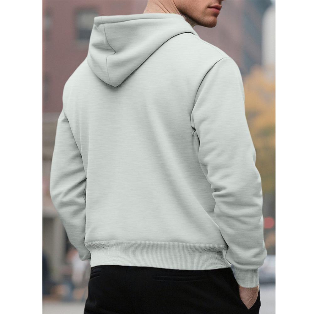 Amerikanischer Stil Herbst Winter Neue Mode Herren Einfarbig Große Tasche Lässig Trendig Langarm Kapuzenpullover Outdoor Sweatshirt Männlich