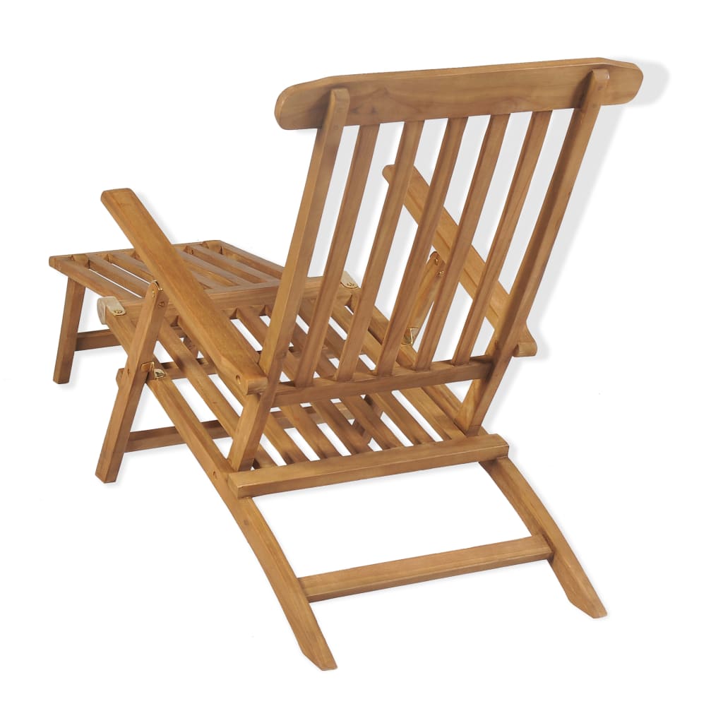 Patio Chairs Deck Chair With Footrest Solid Teak Wood