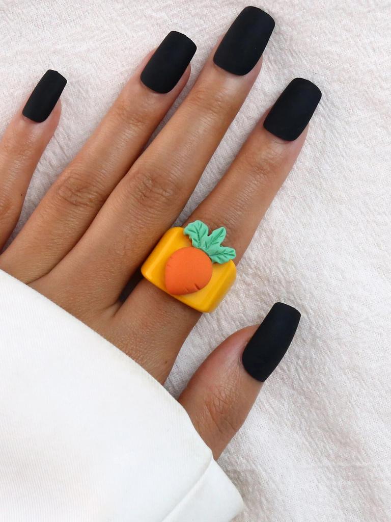 Cartoon Fruit Ring Women Fashion Korean Cute Animal Resin Acrylic Ring Set Christmas Birthday Party Gift Jewelry for Female Girl