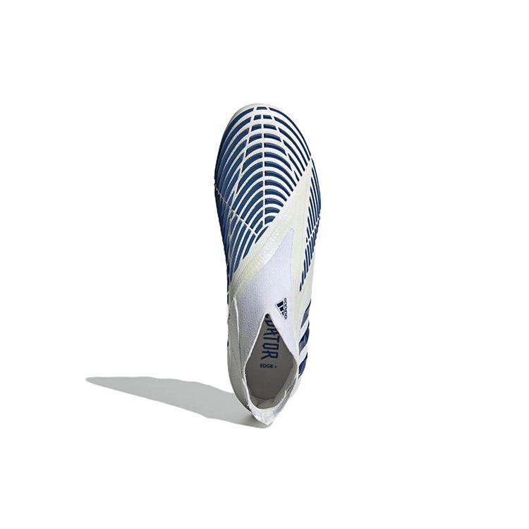 Adidas Predator Edge+ Round Toe Slip-On AG (Rubber Short Studs) Durable Soccer Shoes Men Soccer Shoes White Blue GZ4647