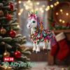 Christmas Pony Ornament 2D Acrylic Hanging Decor for Car And Tree Cute Horse Design Holiday Gift for Kids
