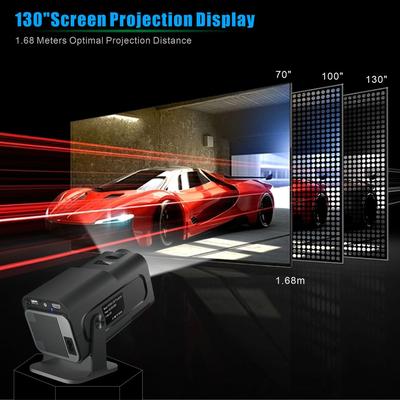 Proiettore 1080P Decodifica Correzione trapezoidale Mini proiettore portatile Controllo vocale sincrono