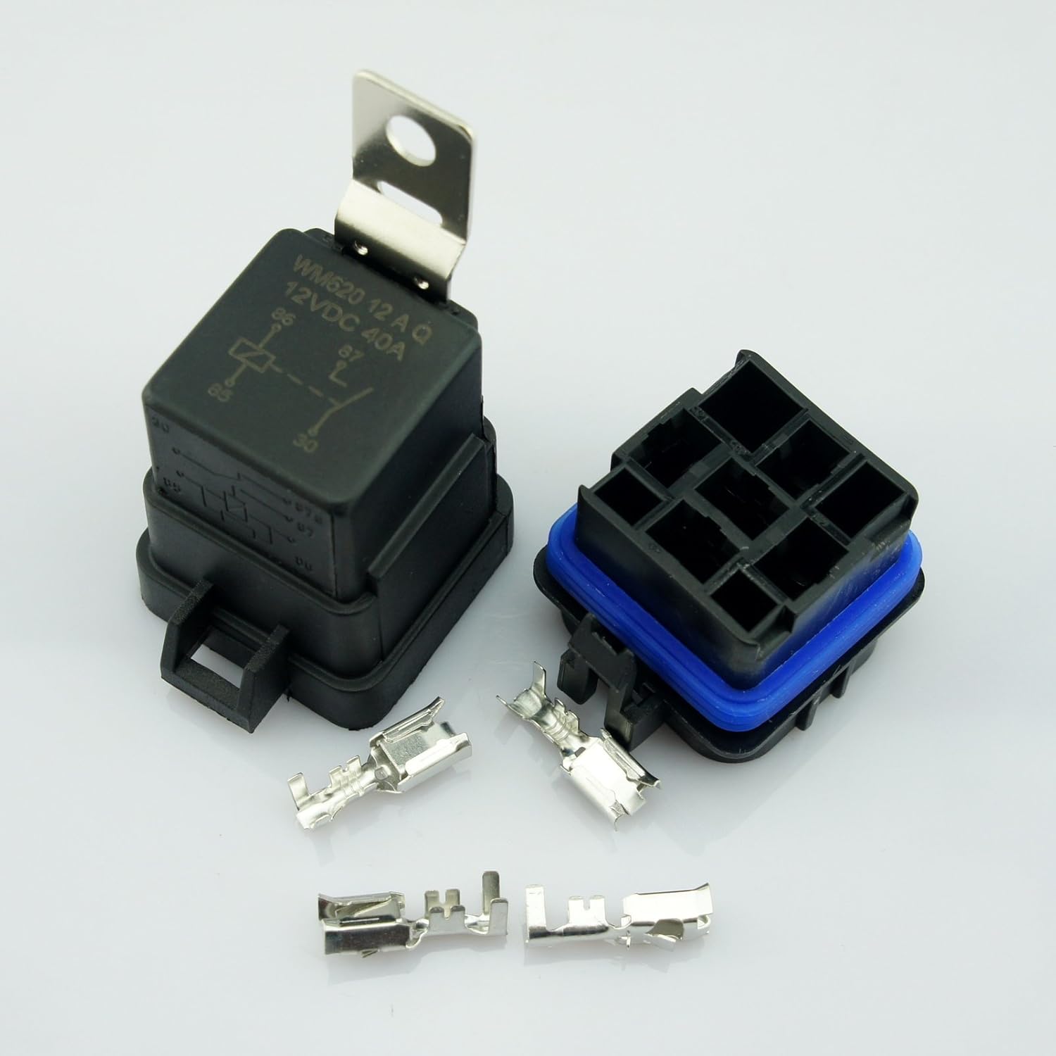 DC 12V 40A Universal Car Vehicle Waterproof Sealed Integrated Relay Kit & Base (4-Pin Relay) 4-Pin Relay