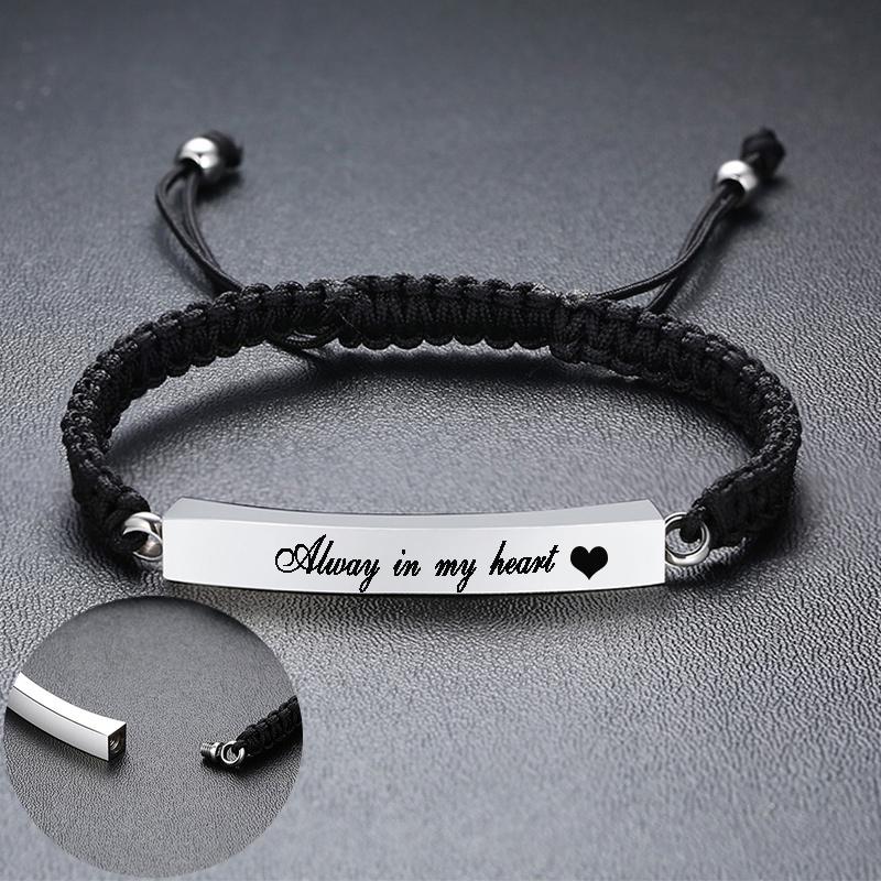 

Custom Urn Bracelet Stainless Steel Cube Cremation Locket Memorial Ashes Holder Bangle Keepsake Cuff Bracelets Jewelry