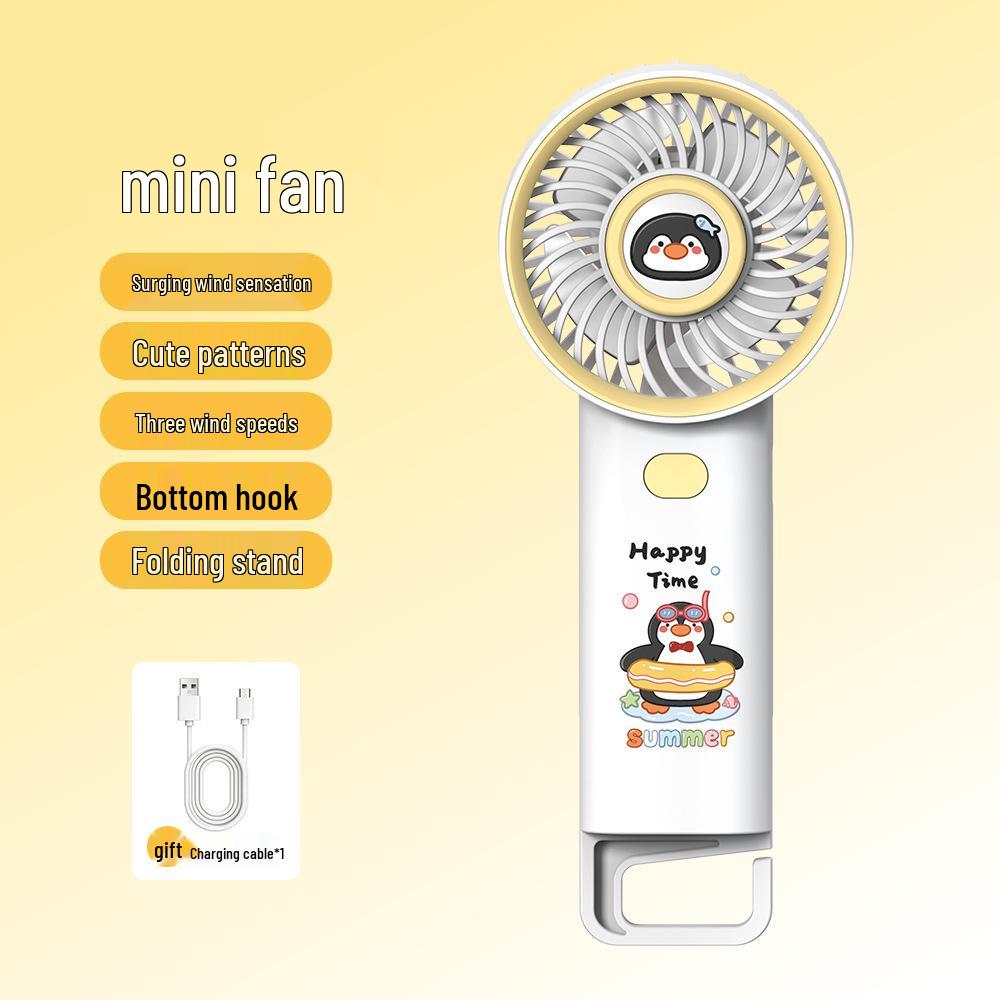 

Portable Rechargeable Mini Cartoon Handheld Fan with USB Charging for Indoor/Outdoor Use As Shown жёлтый