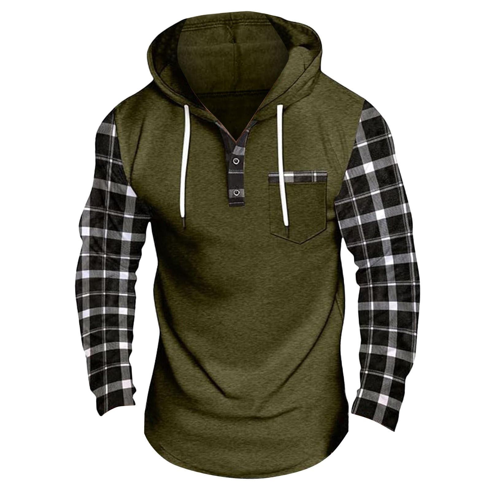 

Мужская толстовка с капюшоном, цветная, в клетку M