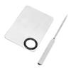 304 Stainless Steel Cosmetic Makeup Spatula Palette Set Cosmetic Foundation Mixing Palette with PU Leather Cover