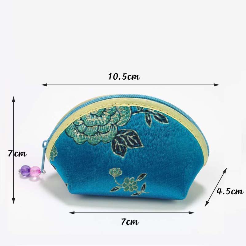 

Изысканный кошелек-мешочек в китайском стиле на молнии, женская сумка для хранения ювелирных изделий, многоцветная вышивка, тканевый мешочек для украшений, контейнер для браслетов