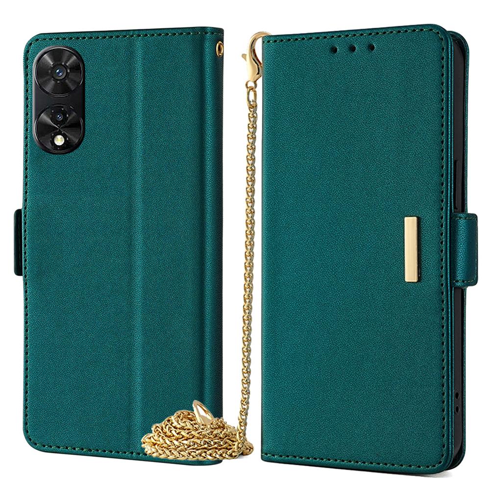 For TCL 505 Wallet Case Anti-Scratch PU Leather Card Slots Phone Cover with Straps