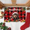 Christmas Cute Dog Rug, Durable And Washable, Entry Mat For The Hallway, Bathroom Door Mat, Home Decoration Item